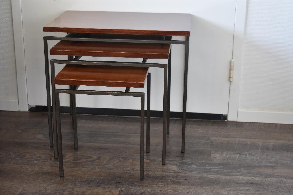 Cees Braakman Pastoe bijzet tafeltjes Japan serie, Cees Braakman, Minder dan 55 cm, Gebruikt, Rechthoekig