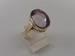 Gouden vintage damesring met amethist                    G97, 18 tot 19, Gebruikt, ., Paars