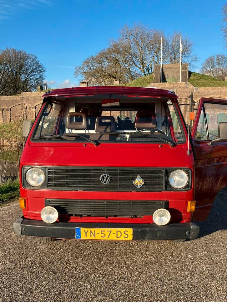Mooie T3 camper te koop, Auto's, Bestelauto's, Particulier, Volkswagen, Benzine, Handgeschakeld, Rood, Ophalen