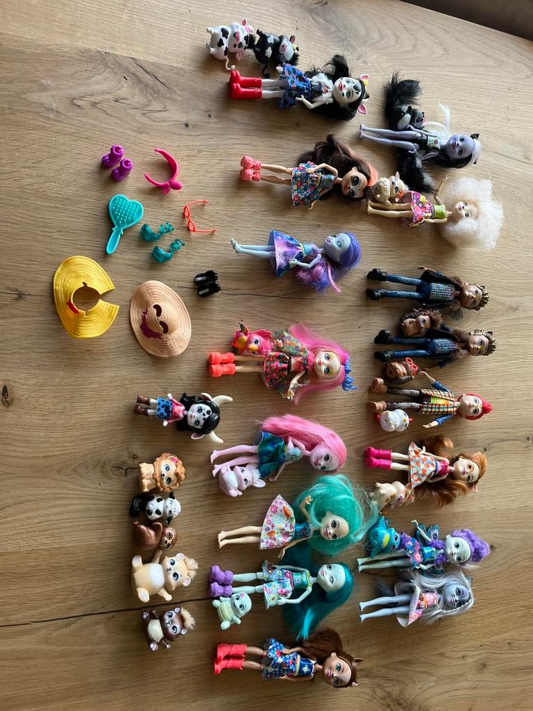 16 enchantimal poppetjes en dieren, Ophalen of Verzenden, Zo goed als nieuw