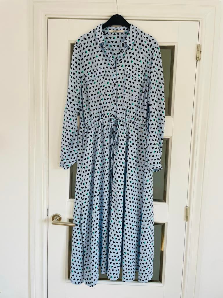 Steps maxi-jurk maat 38/40 met hartjesprint, Kleding | Dames, Jurken, Maat 38/40 (M), Blauw, Ophalen of Verzenden, Zo goed als nieuw