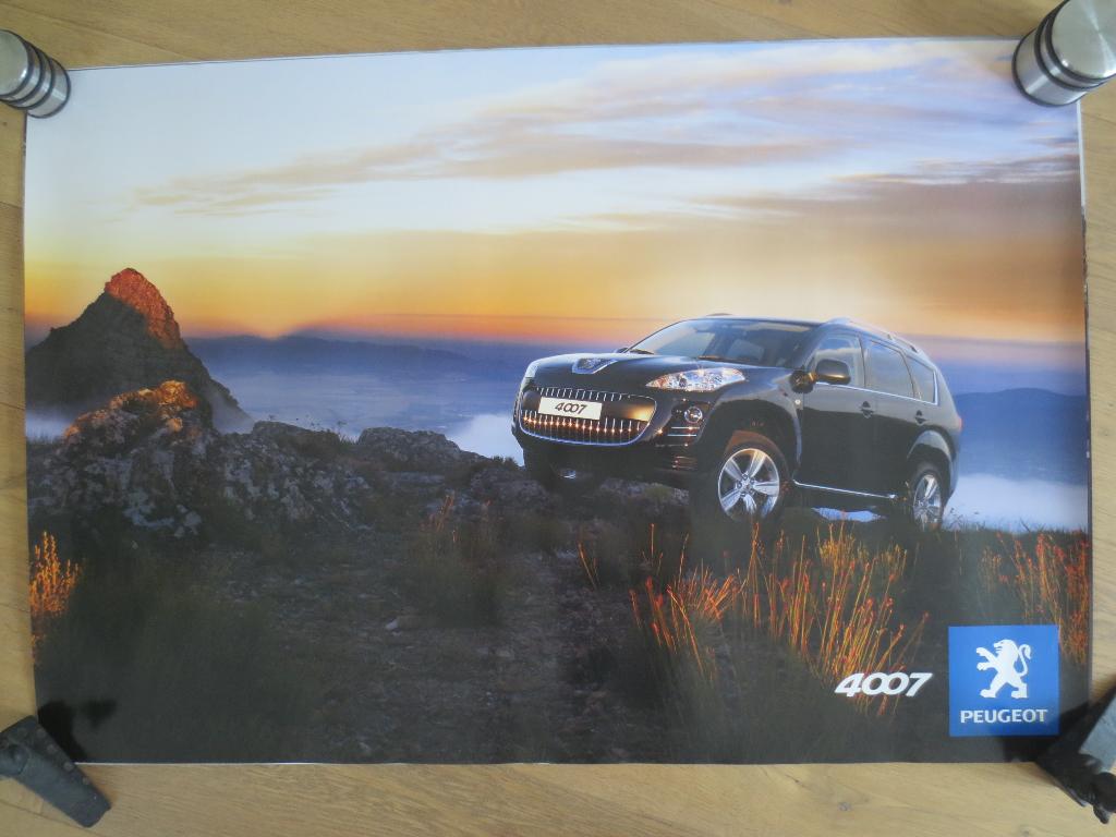 Poster Peugeot : Peugeot 4007 - Nieuw afmeting 120cm. /80cm., Verzamelen, Rechthoekig Liggend, Nieuw, Ophalen of Verzenden, A1 t/m A3