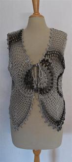 Ibiza gehaakt/crochet gilet/hesje/top! L, Bruin, Maat 42/44 (L), Ophalen of Verzenden, Zo goed als nieuw