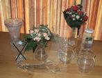 Diverse glazen vazen voor bloemen, Overige kleuren, Ophalen of Verzenden, Minder dan 50 cm, Glas