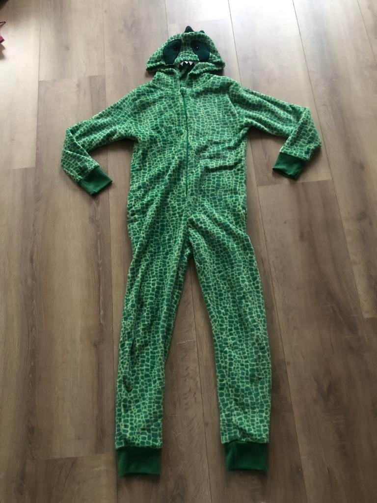 groene onesie maat 158-164, Kinderen en Baby's, Kinderkleding | Maat 158, Ophalen of Verzenden, Zo goed als nieuw, Jongen, Nacht- of Onderkleding