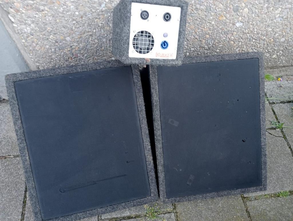 2x speakers + versterker, Audio, Tv en Foto, Luidsprekers, Ophalen, 120 watt of meer, Front, Rear of Stereo speakers, Overige merken