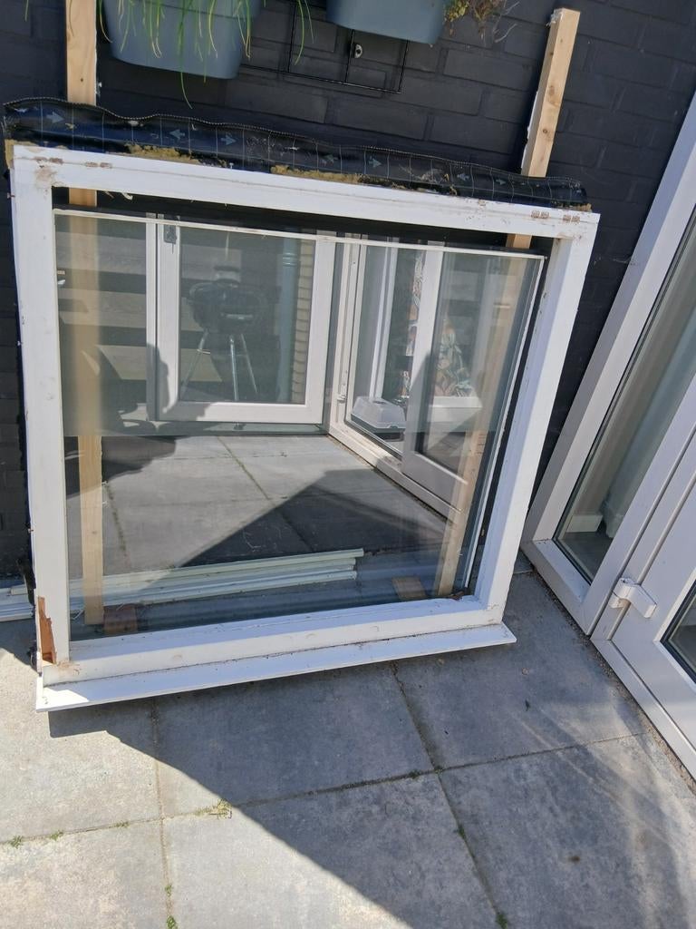 Kozijn met raam, Gebruikt, Raamkozijn, 75 tot 150 cm, Hout