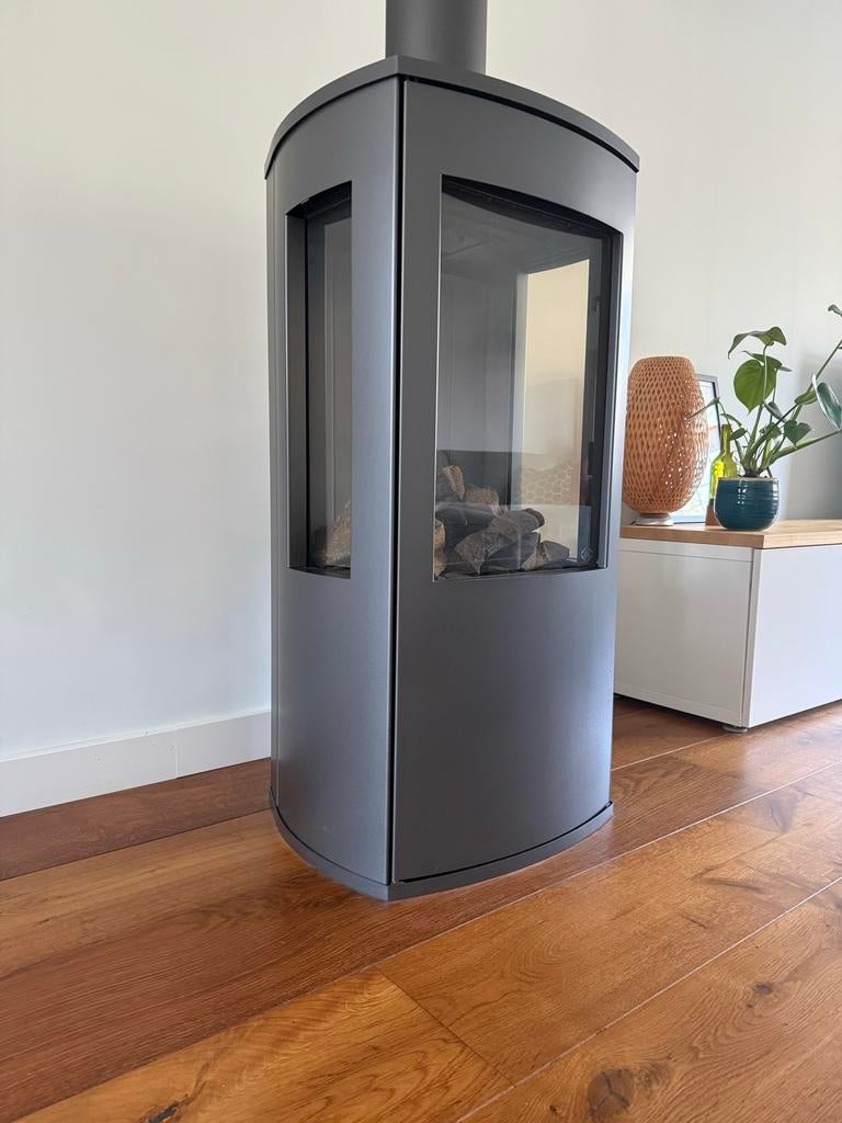 DRU trio gashaard incl afstandbediening, Ophalen, Zo goed als nieuw, Vrijstaande haard, Gashaard