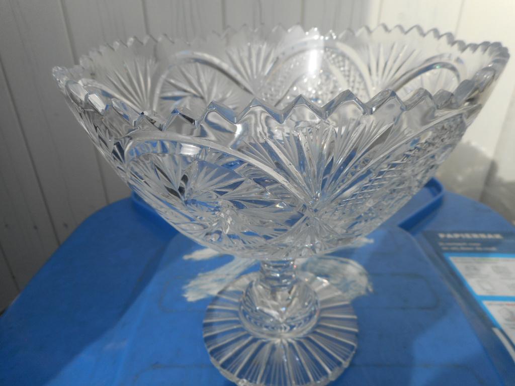 Cristallen geslepen schaal, Huis en Inrichting, Woonaccessoires | Schalen en Manden, Schaal, Rond, Ophalen of Verzenden, Glas