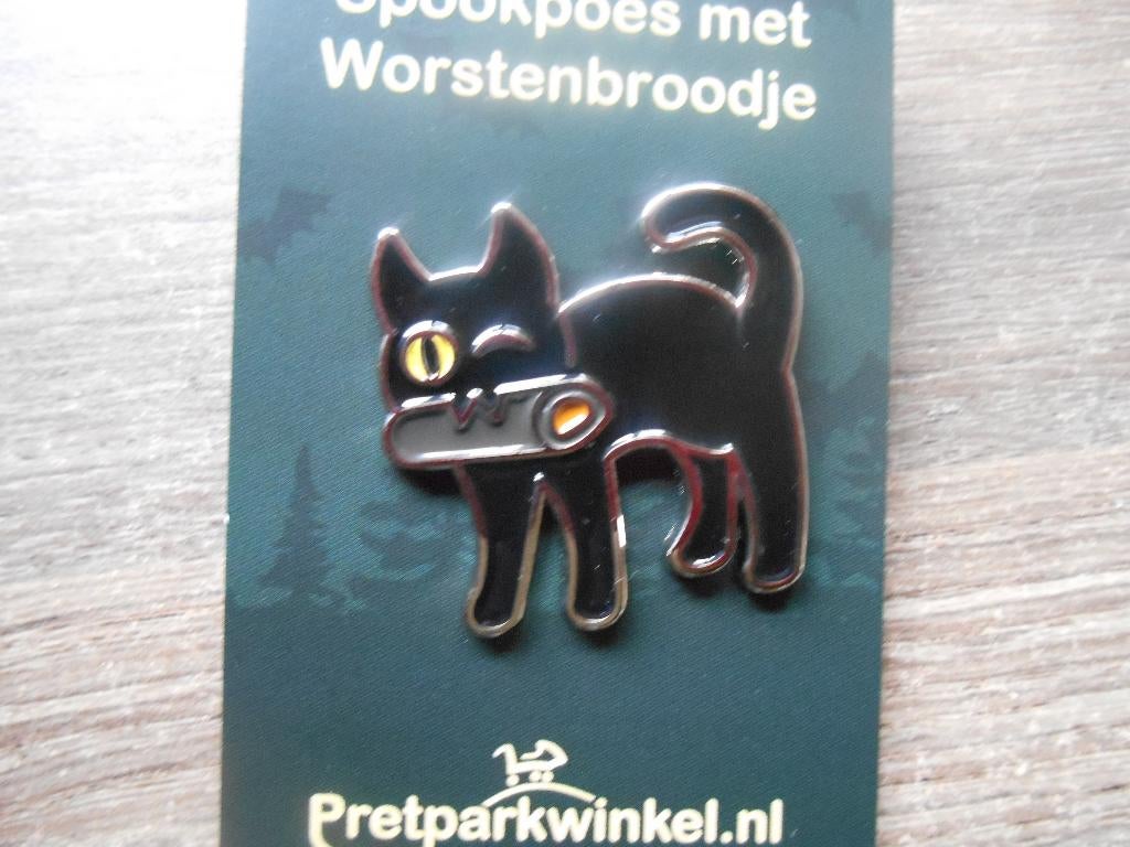 Spookpoes met worstenbroodje pin Efteling fanmade, Verzamelen, Efteling, Nieuw, Overige typen, Ophalen of Verzenden