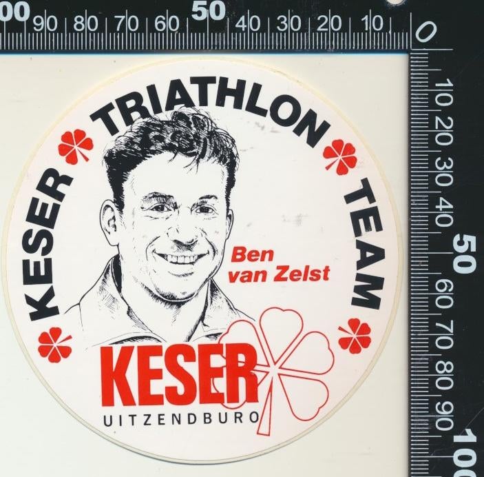 Sticker: Keser Uitzendburo - Triathlon Team - Ben van Zelst, Ophalen of Verzenden, Zo goed als nieuw, Sport