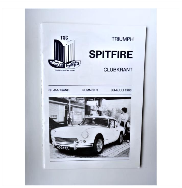 triumph spitfire clubblad nr.3 uit 1988, Ophalen of Verzenden, Zo goed als nieuw, Overige merken, TSC
