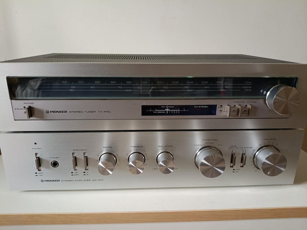 Pioneer SA-410 versterker en TX -410L tuner. Vintage, Ophalen of Verzenden, Versterker