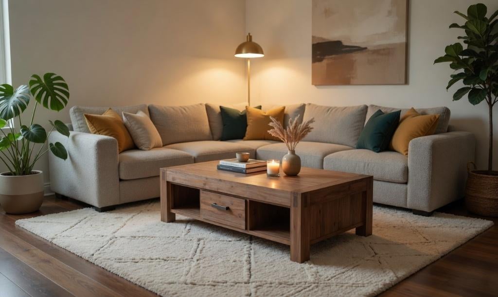 Robuuste salontafel / tv meubel, Gebruikt, Teakhout, Minder dan 100 cm, 50 tot 75 cm