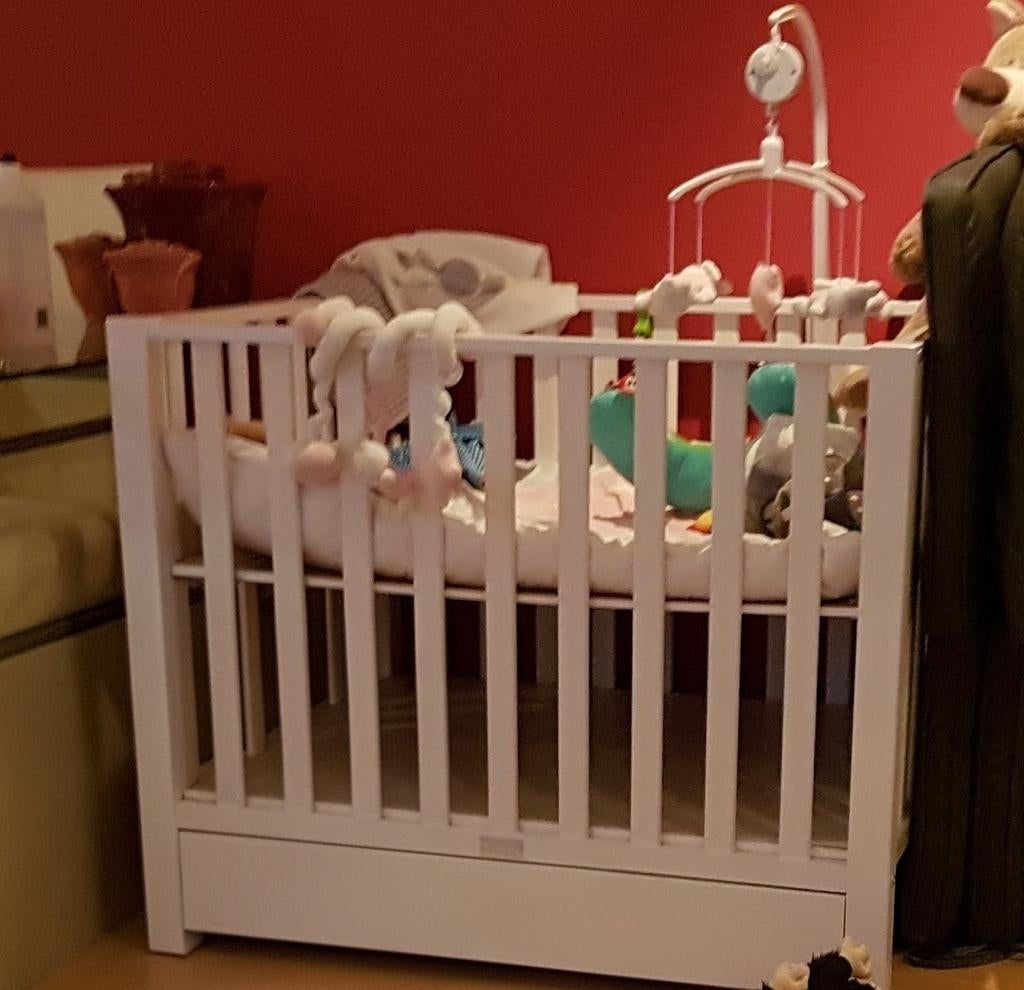 Bopita box wit met lade, Kinderen en Baby's, Kinderkamer | Bedden, Ophalen, Gebruikt, Minder dan 140 cm, 70 tot 85 cm