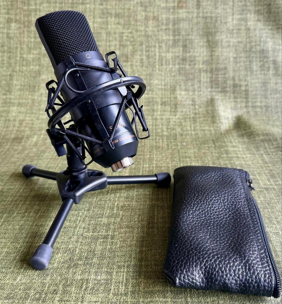 T.bone SC400 Gold Diaphragm Condensator Microfoon met Shockm, Ophalen of Verzenden, Zo goed als nieuw, Studiomicrofoon