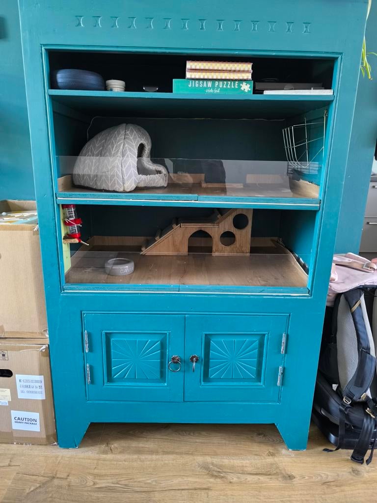 Cavia flat met 2 verdiepingen. Incl toebehoren. Vaste prijs, Ophalen, Cavia