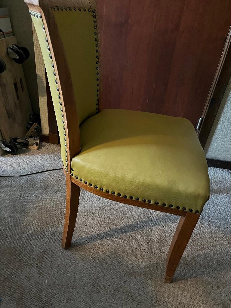Vintage Teak Houten Eetkamer Stoelen Jaren 50-60 Skai, Ophalen