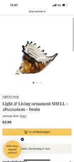 Light & Living ornament SHELL - 28x12x16cm - bruin, Ophalen of Verzenden, Zo goed als nieuw