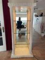 Vitrinekast fossielsteen met verlichting, Ophalen, 50 tot 100 cm, Zo goed als nieuw, 150 tot 200 cm