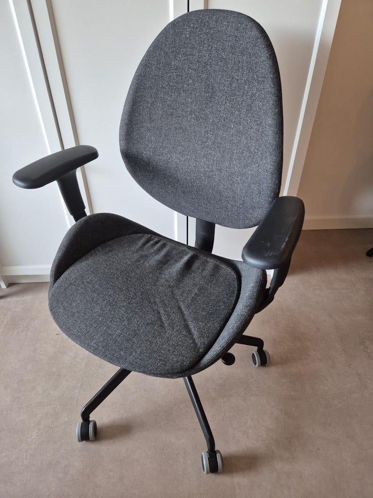 IKEA Hattefjäll bureaustoel in donkergrijs, Huis en Inrichting, Ophalen, Gebruikt, Grijs, Bureaustoel