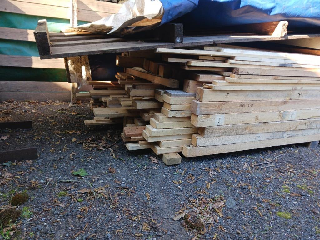 Diverse partij gebruikte houten planken en balken, Ophalen, Gebruikt, Minder dan 25 mm, Balk