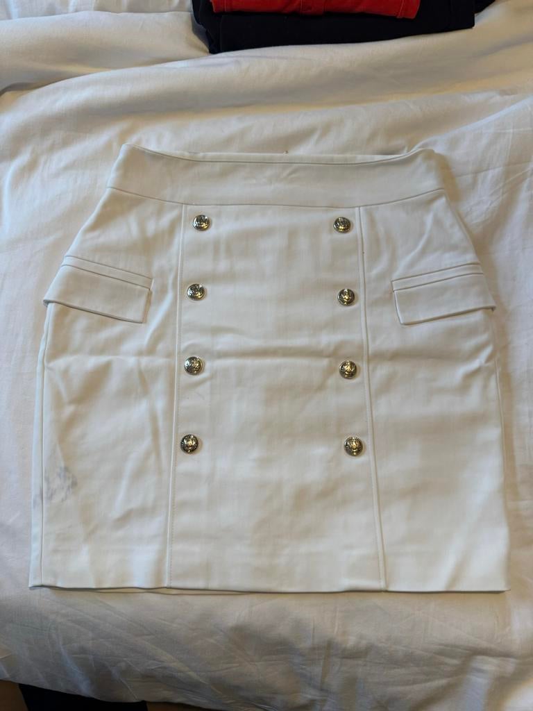 Witte Josh V rok maat L met gouden knopen, Wit, Maat 42/44 (L), Ophalen of Verzenden, Gedragen