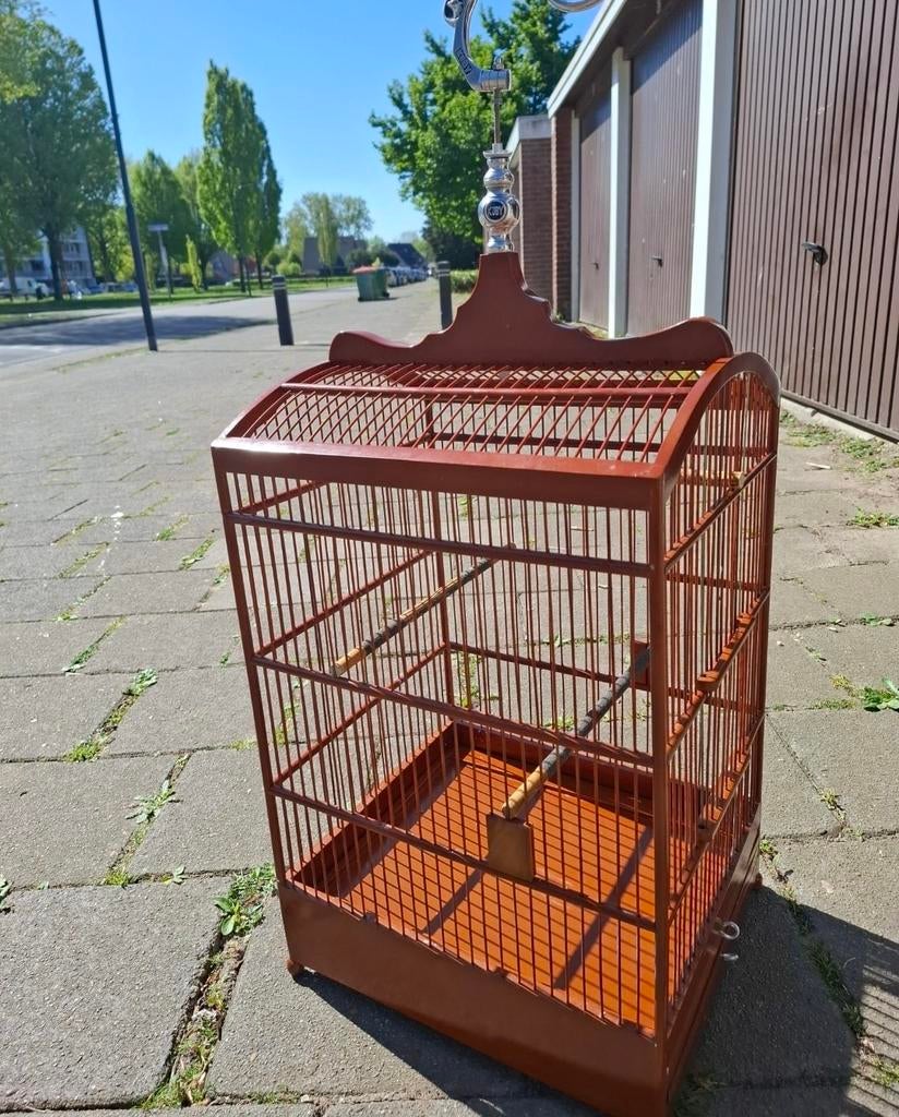 Luxe Bamboe vogelkooi, Ophalen of Verzenden, Zo goed als nieuw, Metaal, Vogelkooi
