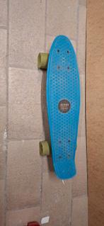 Skateboard blauw met groene wielen, Sport en Fitness, Skateboarden, Ophalen of Verzenden, Gebruikt, Skateboard