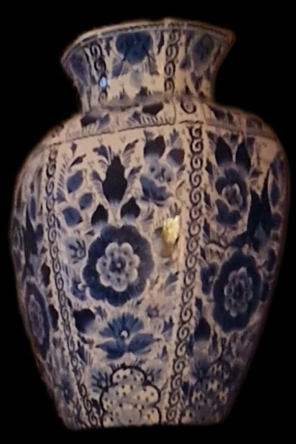 Antieke Delfts Blauwe Vaas - Handgeschilderd Holland, Ophalen