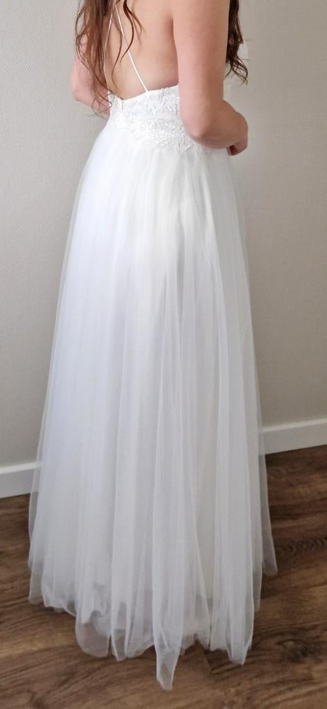 Elegante Trouwjurk Maat 42 - Zo goed als nieuw, Kleding | Dames, Ophalen, Zo goed als nieuw, Wit, Trouwjurk