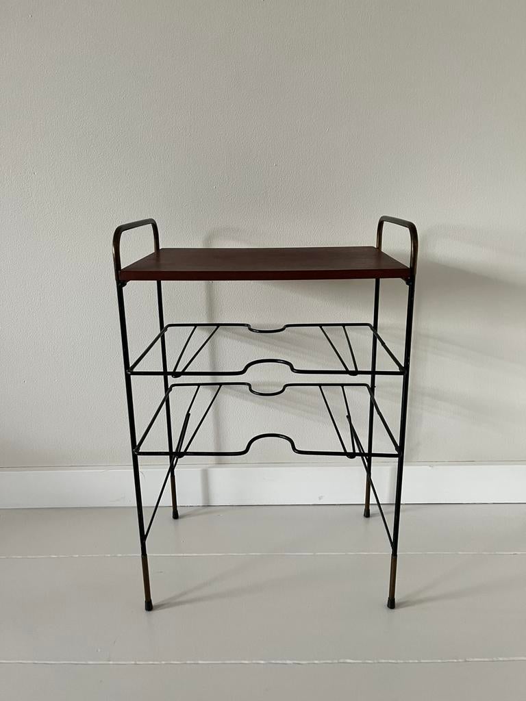 Vintage retro tafeltje | bijzettafeltje | Deens design, Ophalen, Gebruikt, Teakhout, Minder dan 50 cm