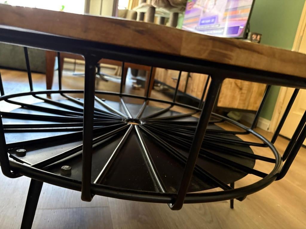 Ronde mango houten salontafel, Ophalen