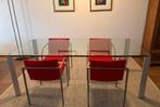 Glazen eettafel 210x95x75 cm, Huis en Inrichting, Ophalen, 200 cm of meer, 50 tot 100 cm, Vijf personen of meer