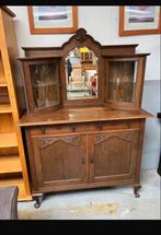Antiek dressoir met spiegel en vitrinekasten, Antiek en Kunst, Antiek | Meubels | Kasten, Ophalen