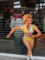 Vintage Veedol Olie Reclamebord - Pin-up Meisje, Ophalen, Reclamebord, Gebruikt, .