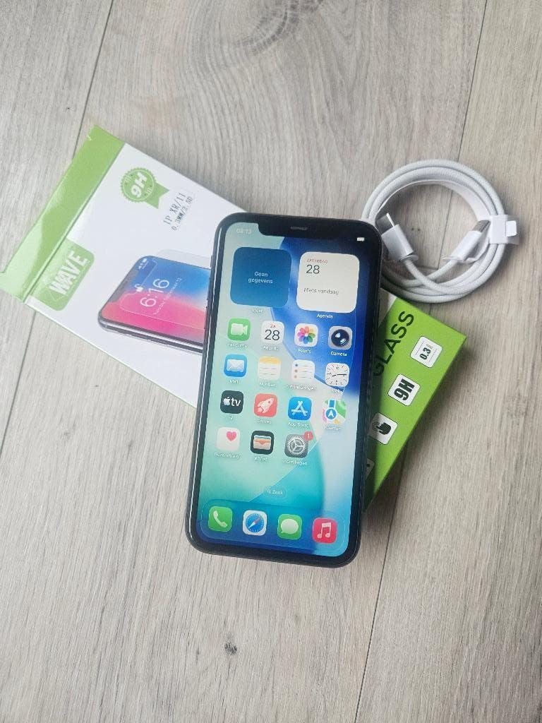 Apple iPhone 11 64GB/90% ZGAN Met accessoires €140, Zwart, Zo goed als nieuw, 64 GB, IPhone 11