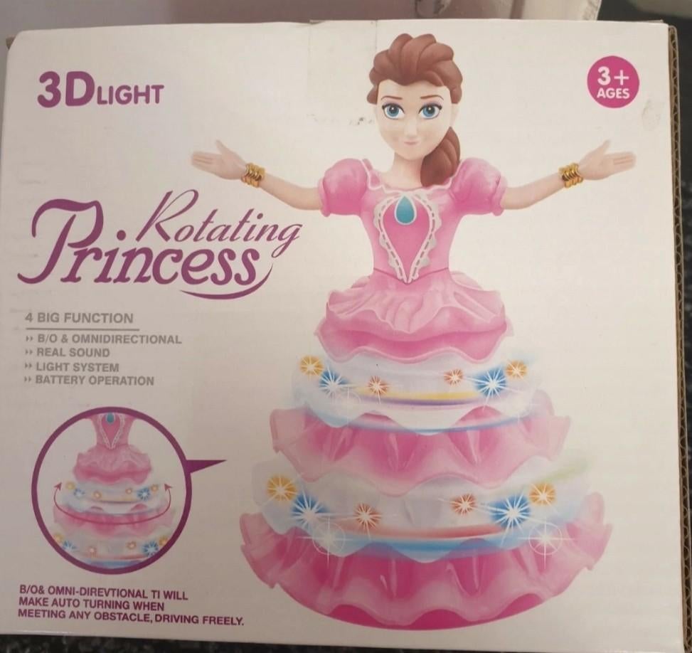 3D Light Rotating Princess Pop met Geluid en Licht, Kinderen en Baby's, Speelgoed | Poppen, Nieuw, Overige typen, Ophalen of Verzenden