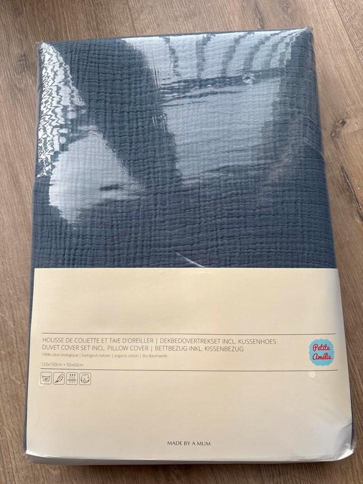 Petite Amélie Dekbedovertrekset Muslin Katoen Denim Blauw, Kinderen en Baby's, Kinderkamer | Beddengoed, Nieuw, Dekbedovertrek