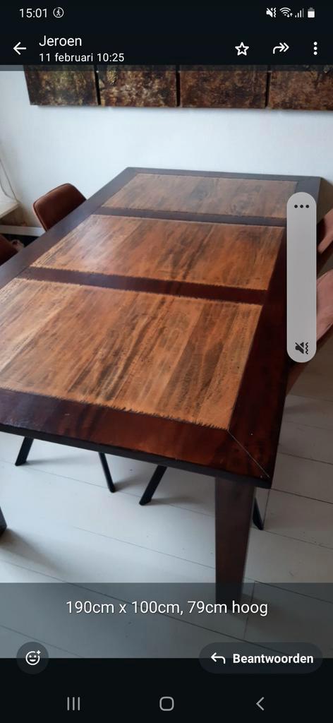 Mooie houten eettafel, Huis en Inrichting, Tafels | Eettafels, Gebruikt, 50 tot 100 cm, 150 tot 200 cm, Vier personen, Rechthoekig