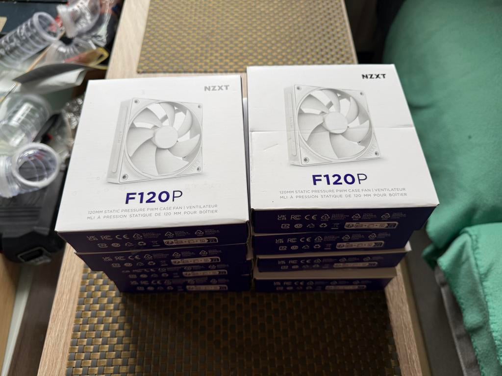 NZXT F120P x8 fans, Ophalen of Verzenden, Zo goed als nieuw, Luchtkoeling