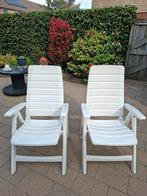 2 witte hartman stoelen, Tuin en Terras, Tuinstoelen, Ophalen, Gebruikt, Kunststof, Verstelbaar