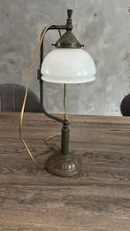 klassieke messing lamp / bankierslamp stijl, Ophalen, Gebruikt, Glas, Bankierslamp stijl