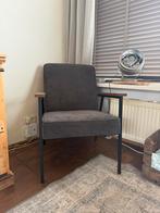 Donkergrijze fauteuil met armleuningen, Ophalen, Zo goed als nieuw, 75 tot 100 cm, 50 tot 75 cm