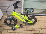 Kinderfiets 12 inch groen/geel met zijwieltjes tweeling, Fietsen en Brommers, Ophalen, Gebruikt, Minder dan 16 inch, Zijwieltjes