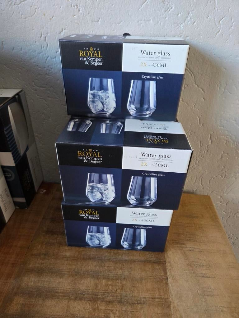 royal kempen begeer waterglazen 5 dozen, Ophalen, Nieuw, Rvs of Chroom