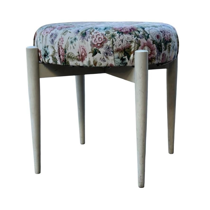 Vintage Krukje Jaren 60 Bloemenmotief Ottoman, Huis en Inrichting, Vintage, Gebruikt, Vintage, Vintage