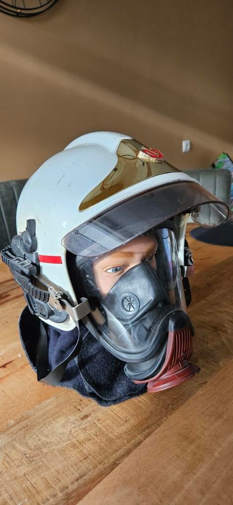 MSA Gallet F1 SF brandweerhelm inclusief msa ademluchtmasker, Ophalen of Verzenden