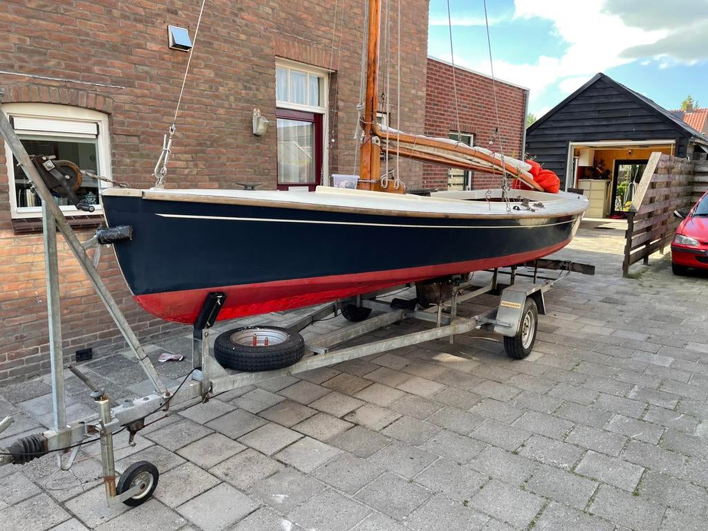 Polyvalk onderdelen yamaha 4pk, mast, giek, gaffel,roer,, Watersport en Boten, Zeilen en Zeiltoebehoren, Ophalen, Zo goed als nieuw