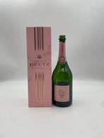 Lege Deutz Champagne fles met doos, Verzamelen, Wijnen, Ophalen of Verzenden, Gebruikt, Frankrijk, Champagne